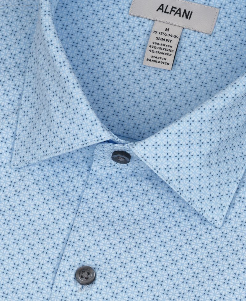 Men's Geometric Print Slim-Fit Dress Shirt