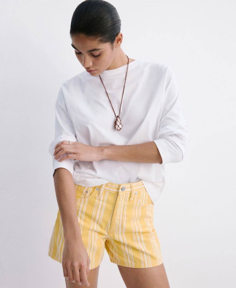 Women's Striped Straight-Fit Shorts