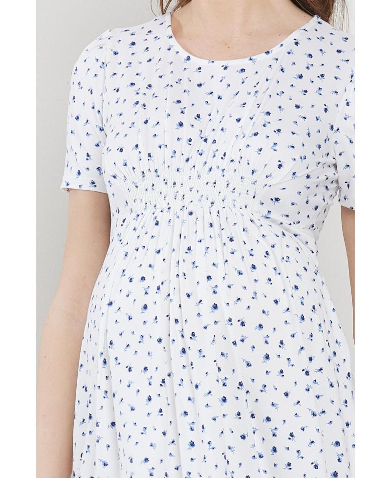 Women's Floral Empire Waist Short Sleeve Dress