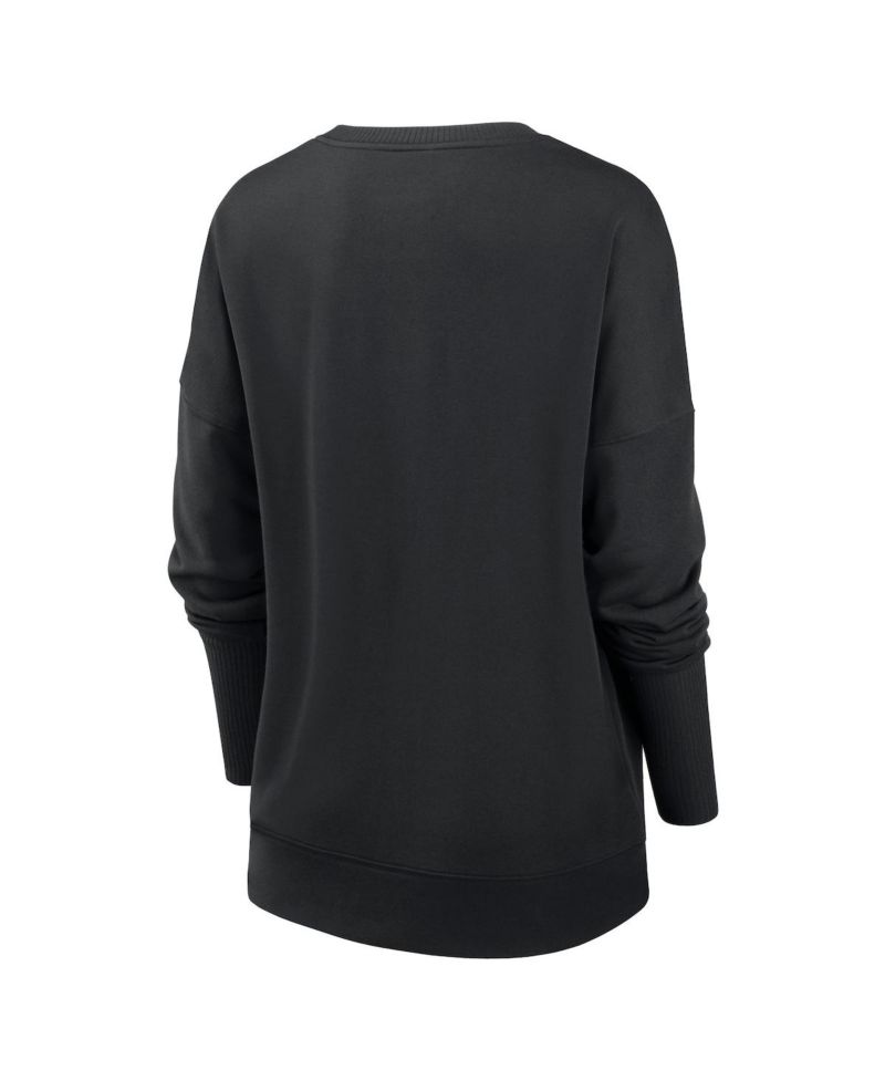 Women's Black Pittsburgh Steelers Rewind Playback Icon Performance Pullover Sweatshirt