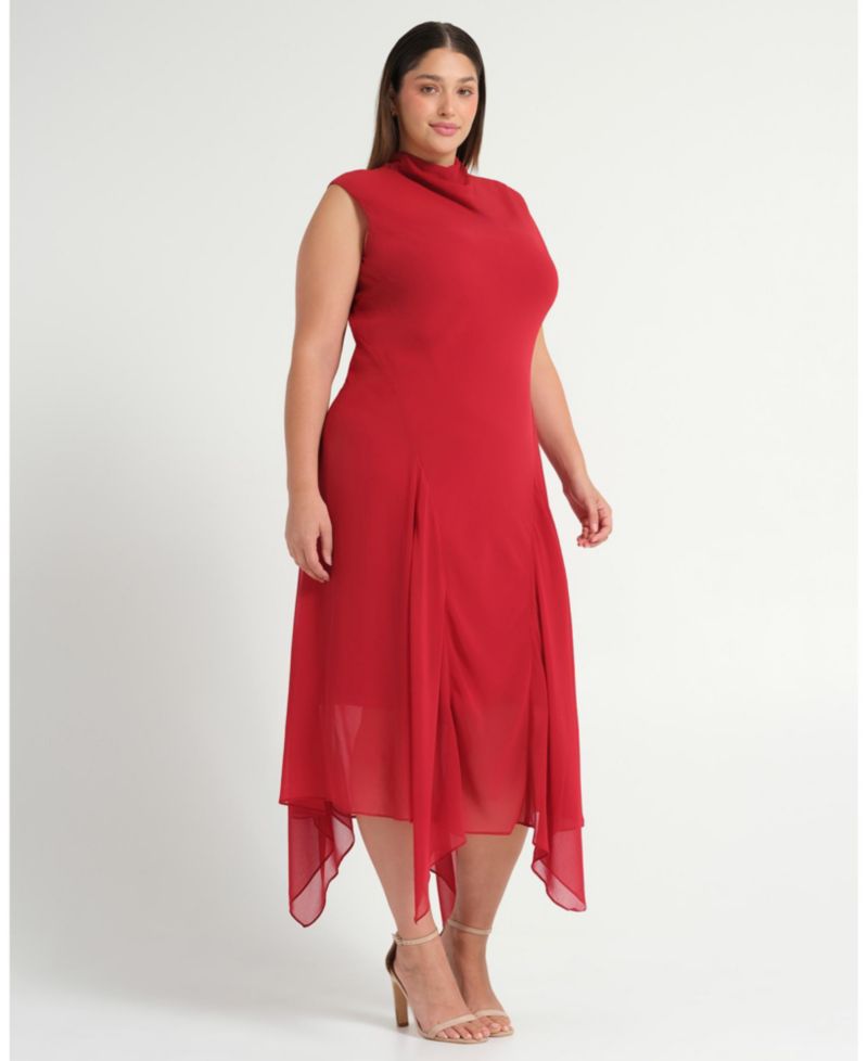 Women's Holly Halter Assymetric Sheath Midi Dress