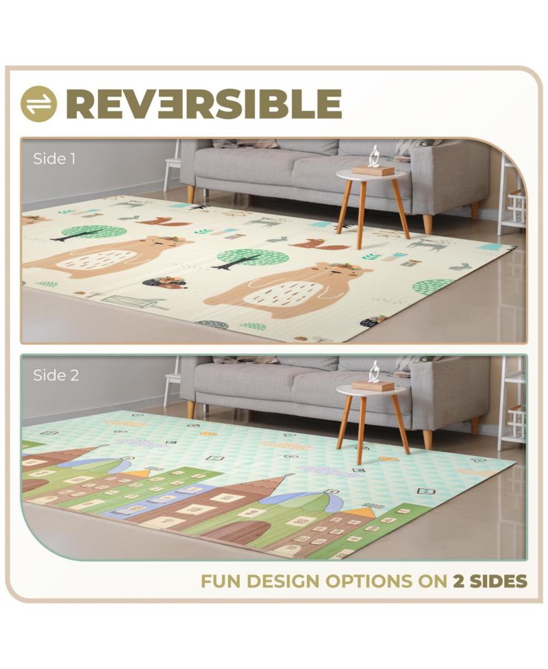 (78" x 70") Foldable Play Mats with Travel Bag - for Babies, Toddlers, and Kids Playtime & Tummy Time