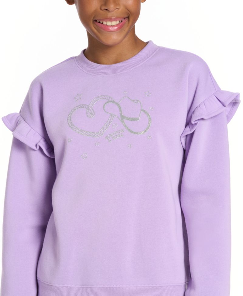 Toddler Girls' 2T-4T Crewneck Long-Sleeve Wide-Leg Sweatshirt and Pants, 2-Piece Set