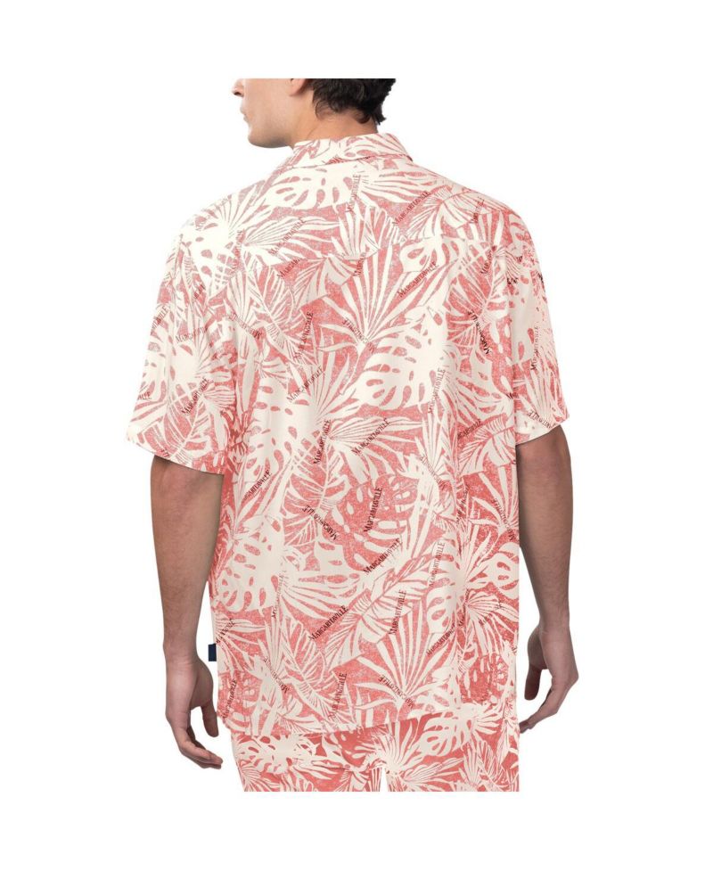 Men's Tan Kansas City Chiefs Sand Washed Monstera Print Party Button-Up Shirt