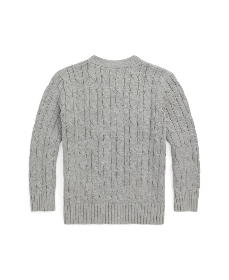Toddler and Little Boys Cable-Knit Cotton V-Neck Cardigan Sweater
