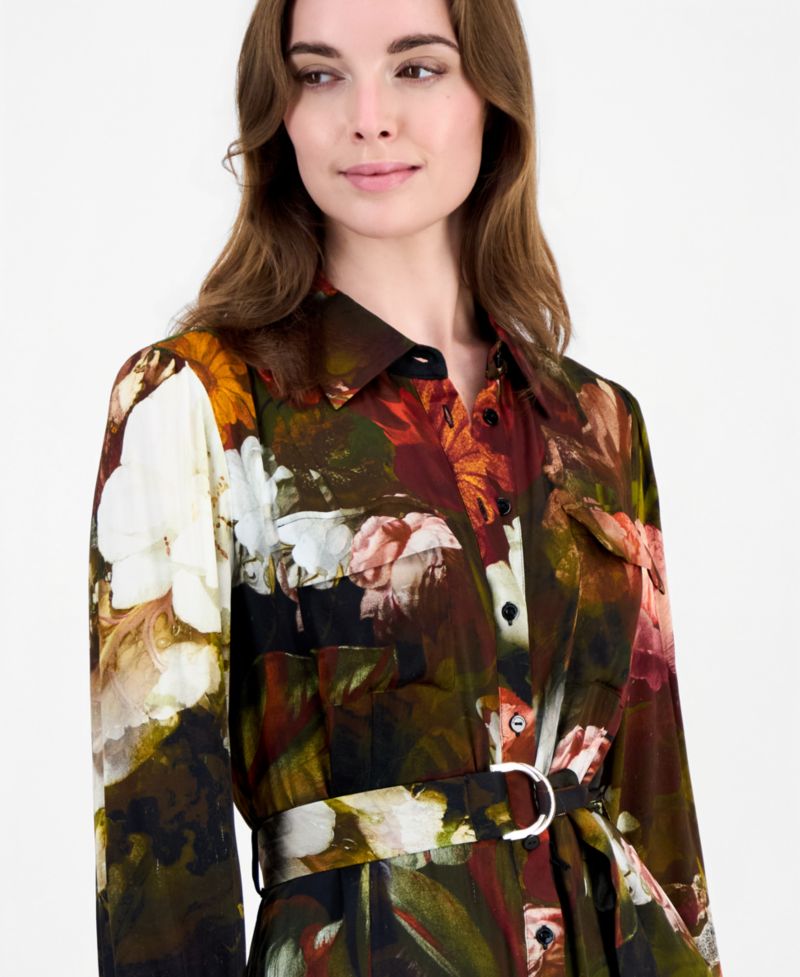 Women's Mika Long-Sleeve Floral-Print Midi Dress
