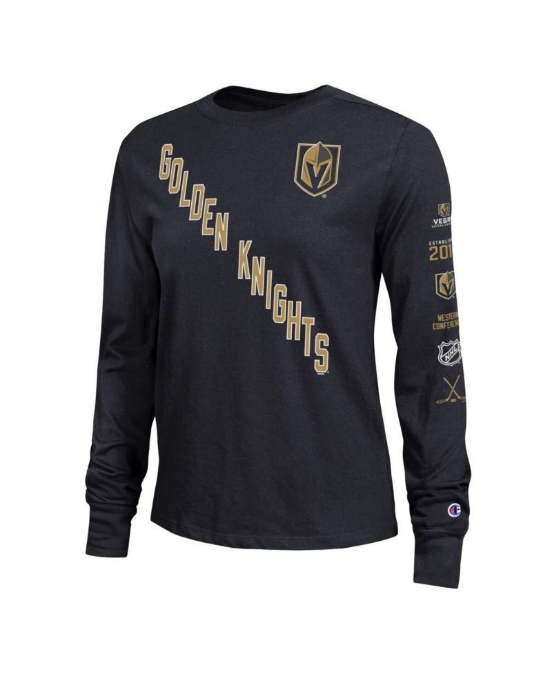 Women's Black Vegas Golden Knights 2-Hit Long Sleeve T-Shirt