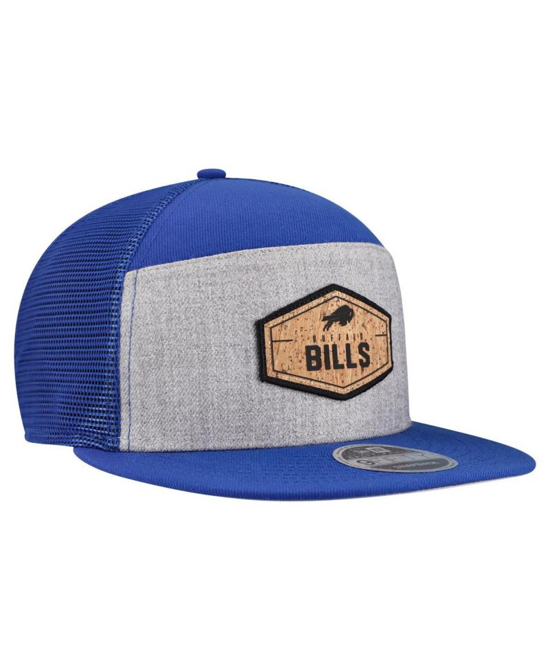 Men's Gray/Royal Buffalo Bills Cork Split Panel 9FIFTY Trucker Snapback Hat