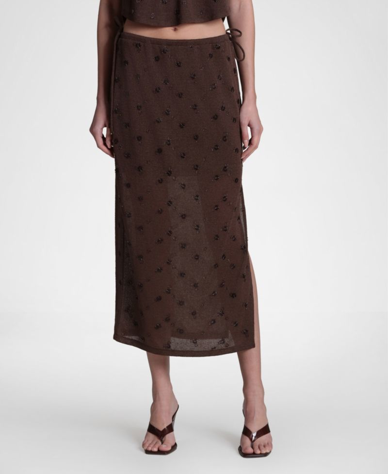 Women's Embellished Sweater Midi Skirt