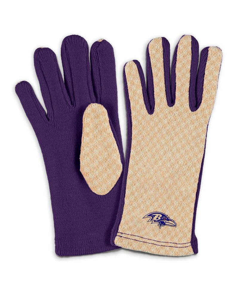 Women's Baltimore Ravens Tonal Microcheck Scarf Glove Set