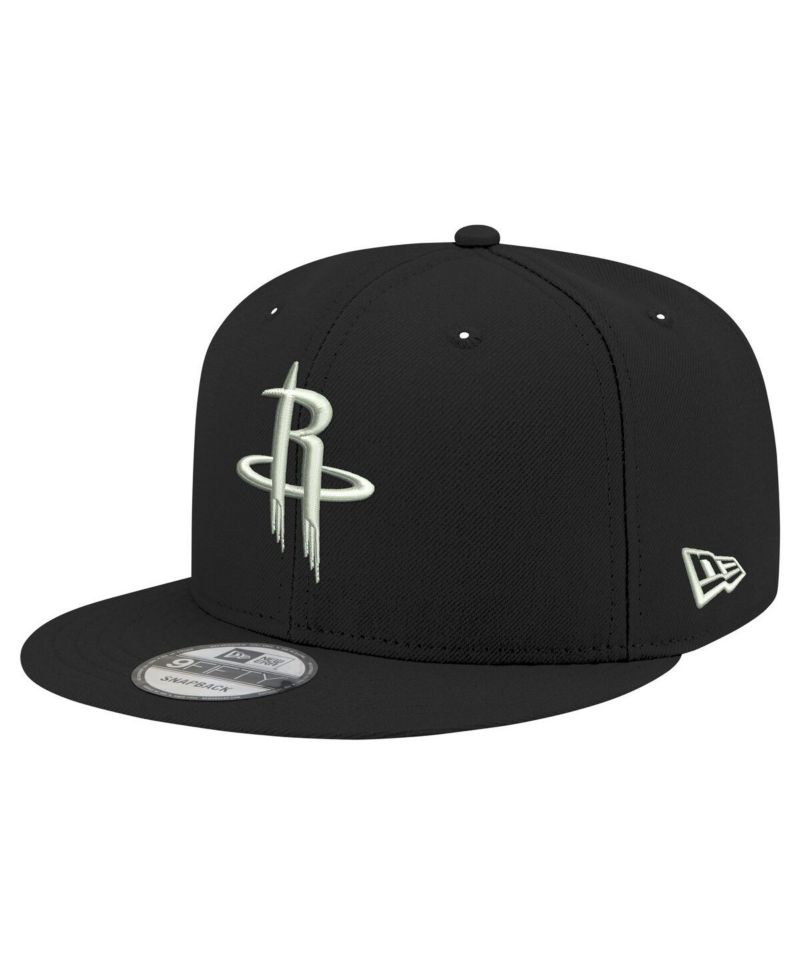 Men's Houston Rockets Black and White 9FIFTY Snapback Hat