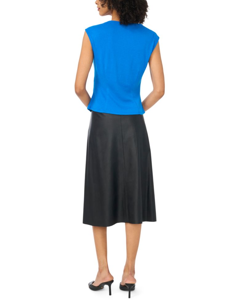 Women's Draped Tie Front Cowl Neck Sleeveless Top