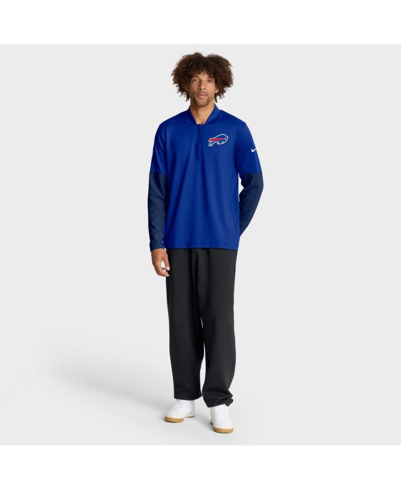 Men's Royal Buffalo Bills Sideline Dri-FIT Half-Zip Pullover Hoodie