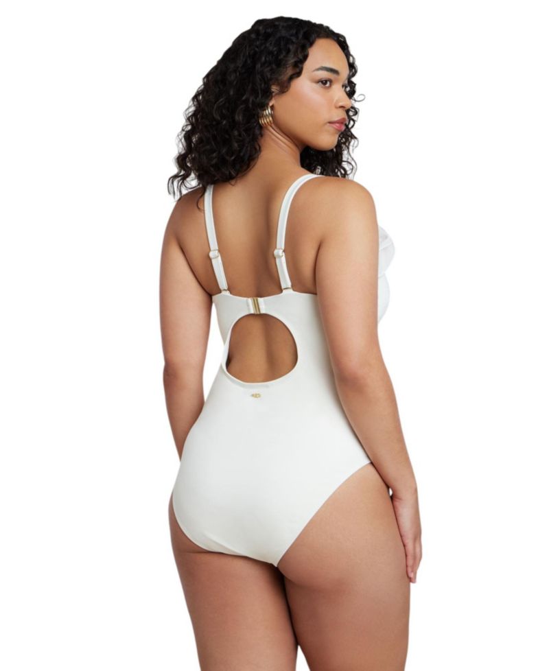 Women's Plus Size Ruffle Detail One Piece Swimsuit