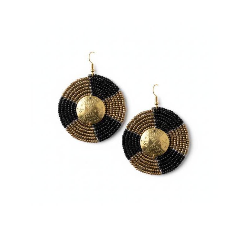 Sanaa African Beaded Earrings - Handcrafted Kenyan Statement Jewelry