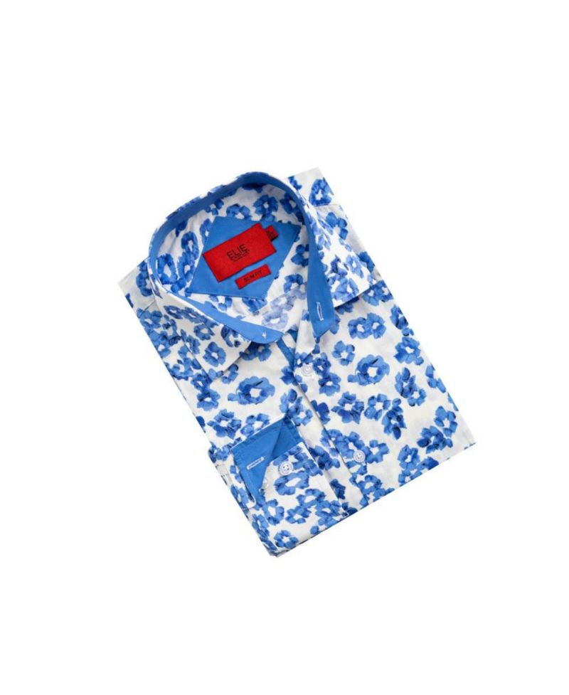 Men's Slim Fit Floral Sport Button-Down Shirt