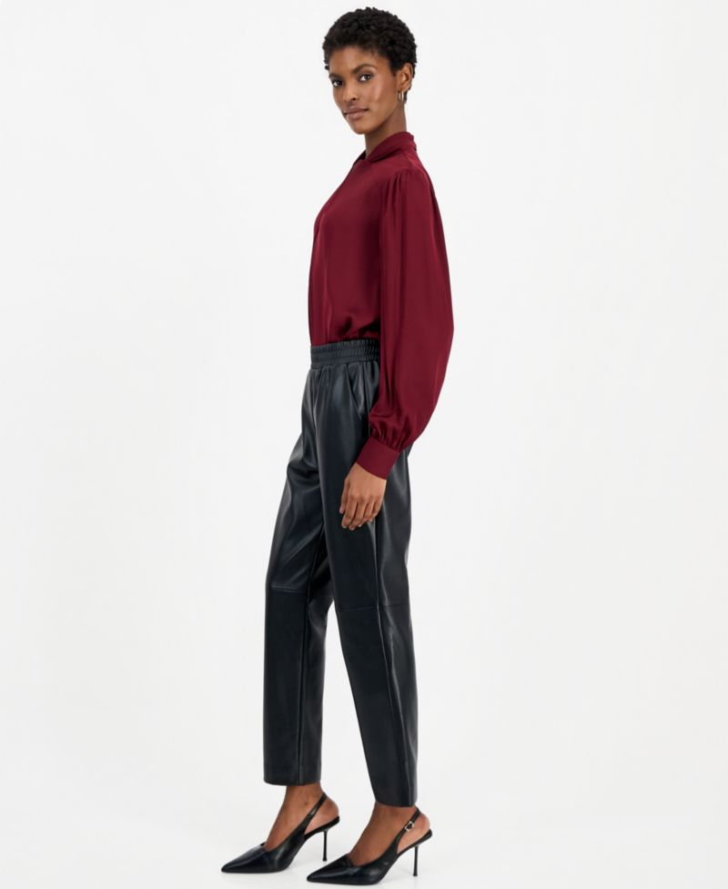 Women's Madelyn High-Rise Pull-On Slim Faux Leather Pants