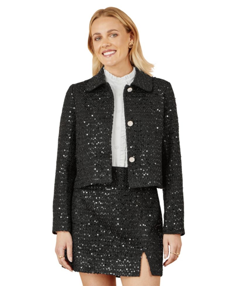 Women's Sequin Side-Slit Mini Skirt