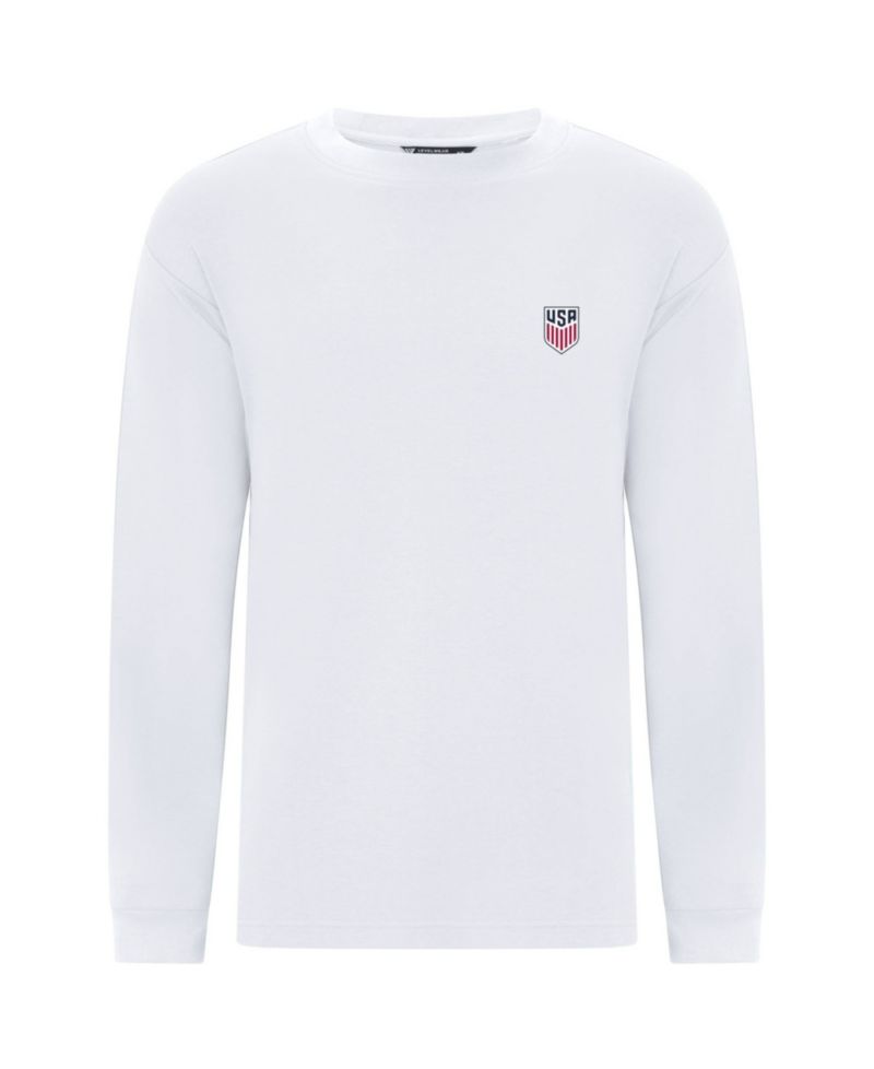 Men's White USMNT Luxe Signature Long Sleeve T-Shirt