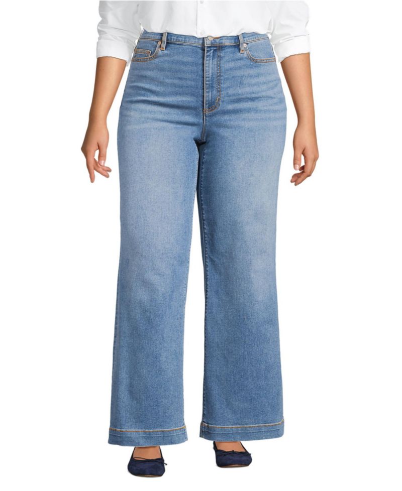 Women's Recover High Rise Wide Leg Blue Jeans