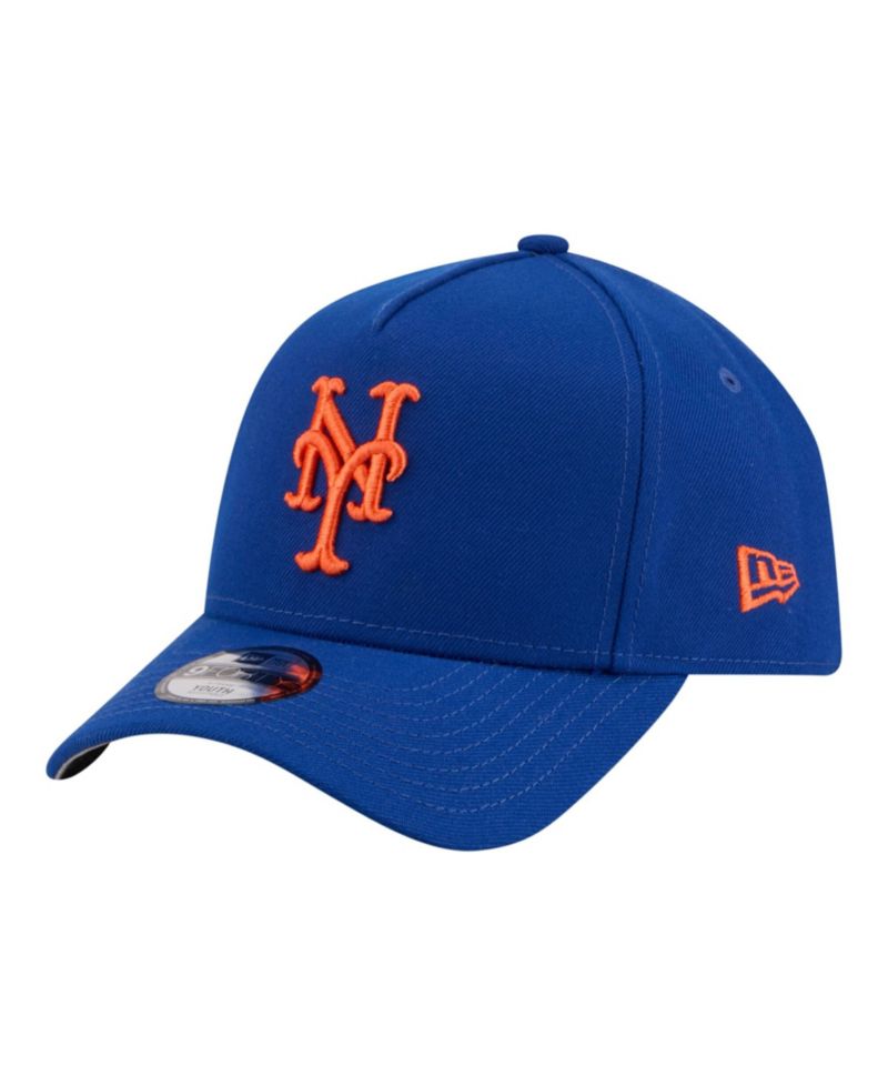 Big Boys and Girls Royal New York Mets 9FORTY A-Frame Adjustable Hat
