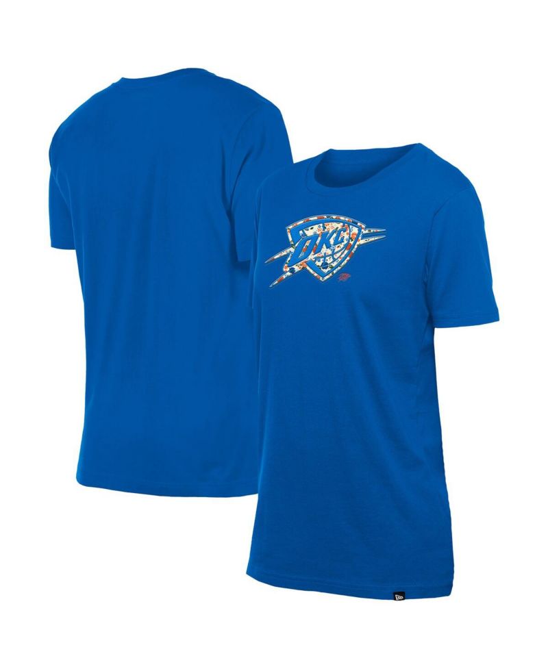 Women's Blue Oklahoma City Thunder Glam Game Flower T-Shirt