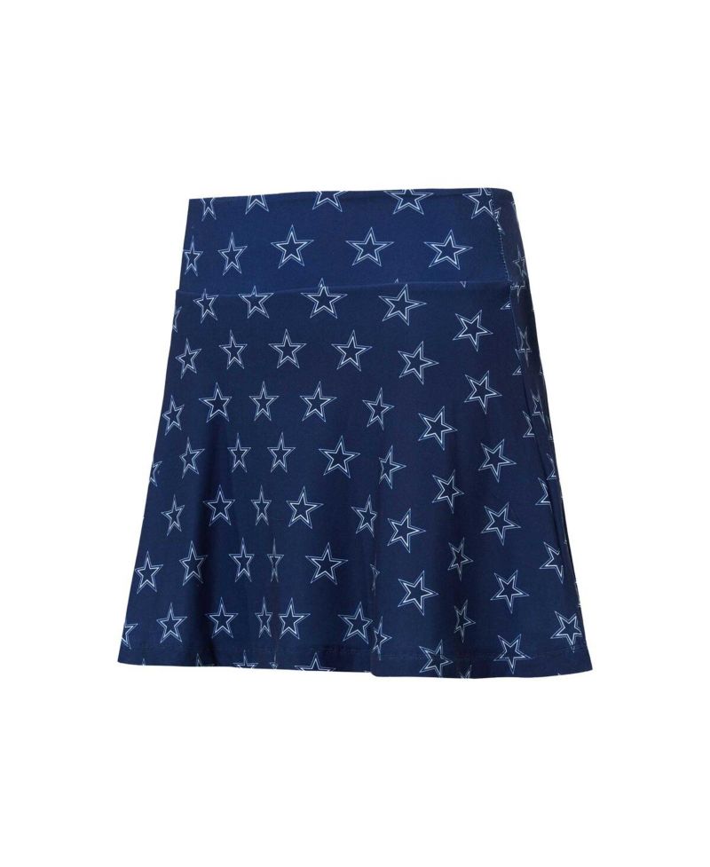 Women's Navy Dallas Cowboys Record Allover Print Knit Sleep Skort