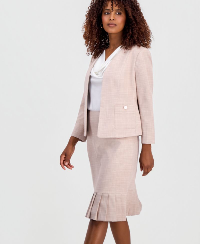 Women's Collarless Open-Front Blazer