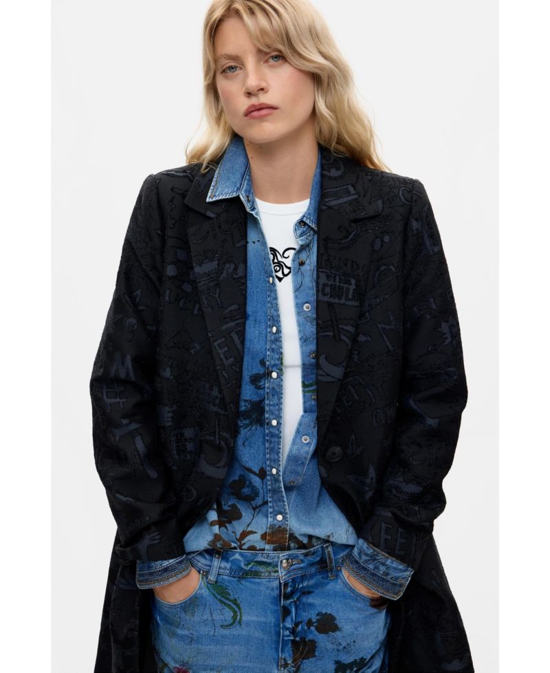 Women's Straight jacquard coat