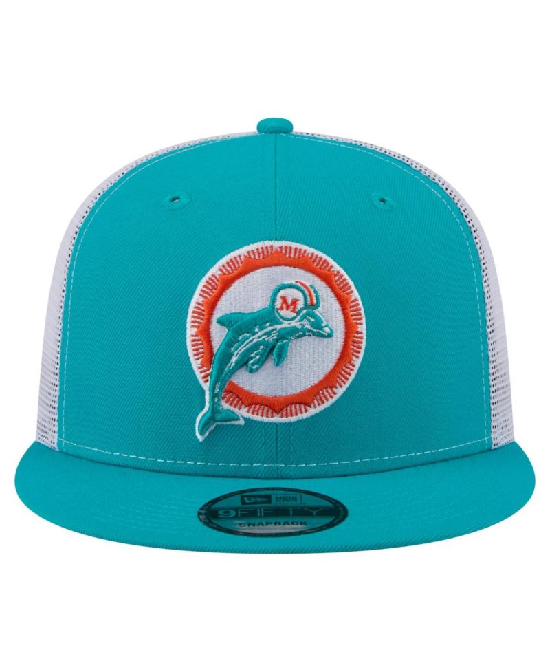 Men's Aqua Miami Dolphins Core Team 9FIFTY Trucker Snapback Hat