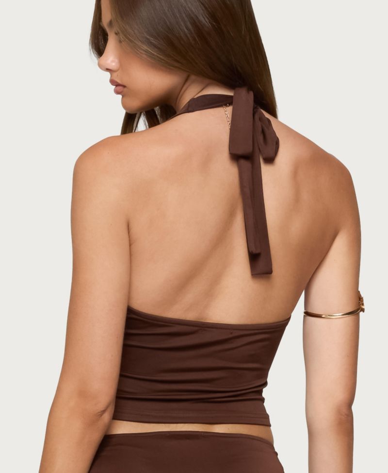 Women's Isaiah Abstract Ring Halter Top