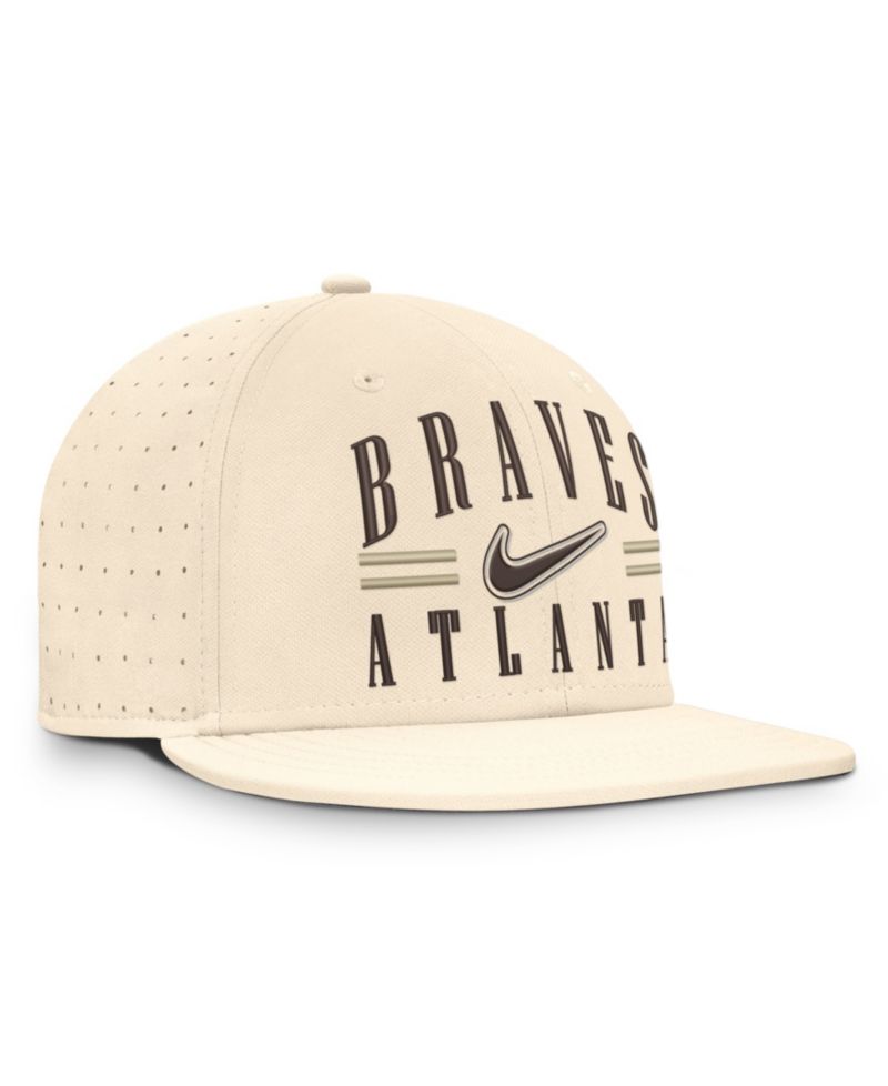 Men's Natural Atlanta Braves True Dri-FIT AeroBill Fitted Hat