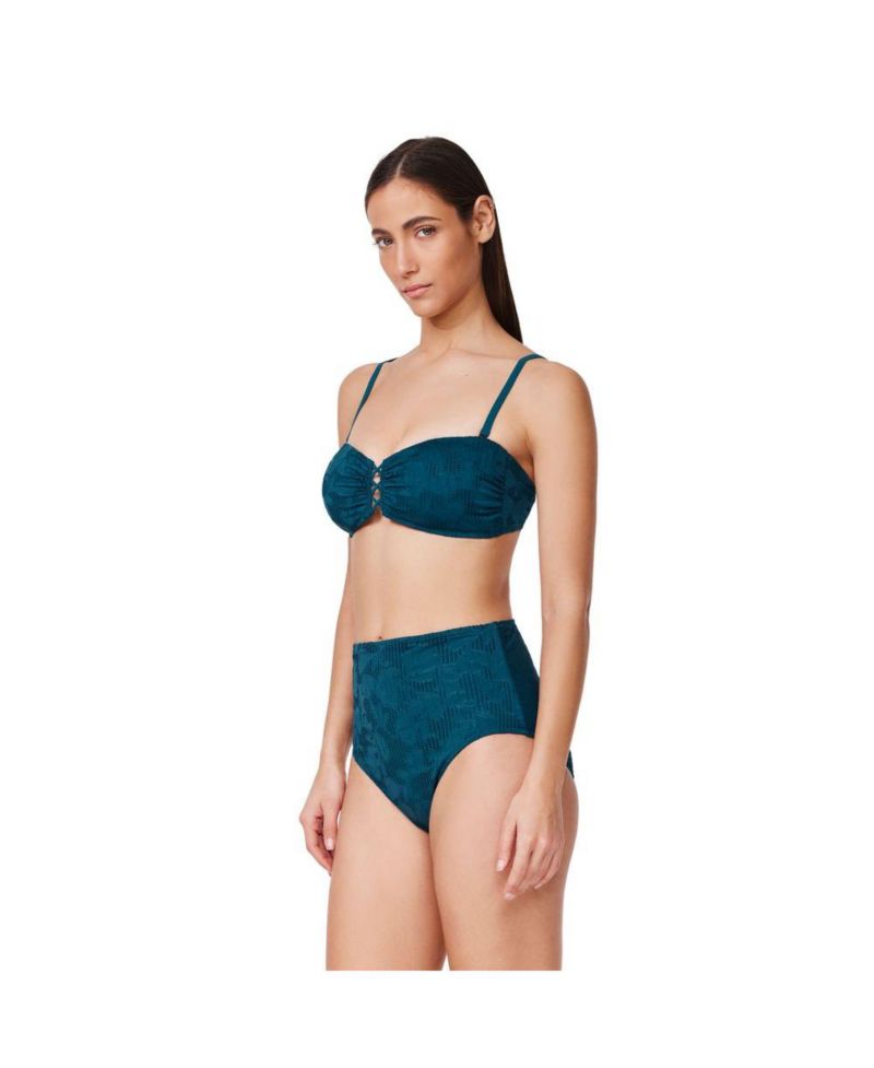 Womens Jolene Textured Bandeau Bikini Top