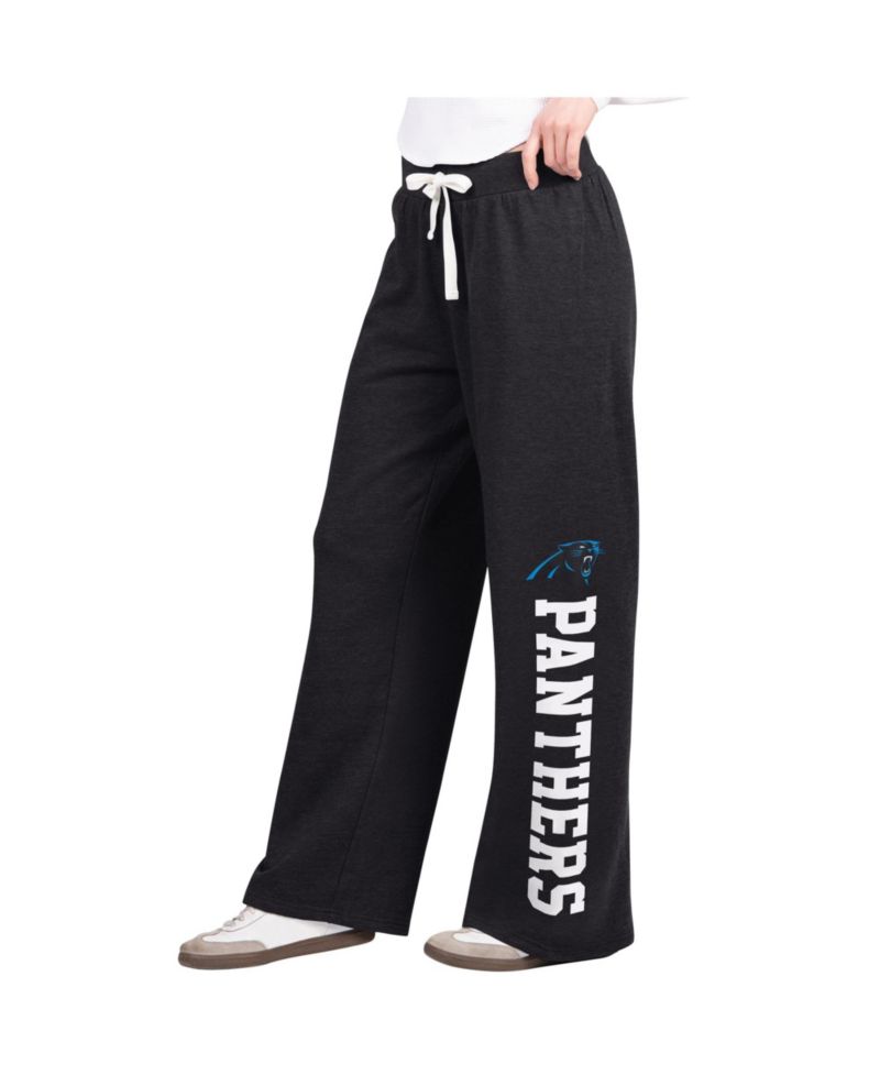 Women's Black Carolina Panthers Field Wide Leg Sweatpants