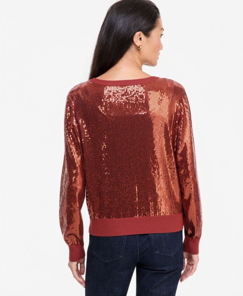 Women's Sequin V-Neck Cardigan