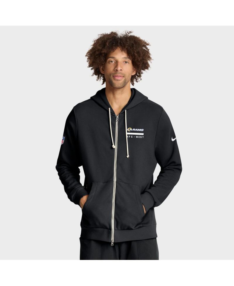Men's Black Los Angeles Rams Sideline Standard Issue Utility Player Dri-FIT Full-Zip Hoodie