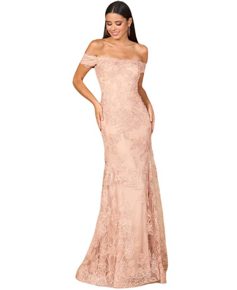 Women's Off Shoulder Lace Mermaid Gown