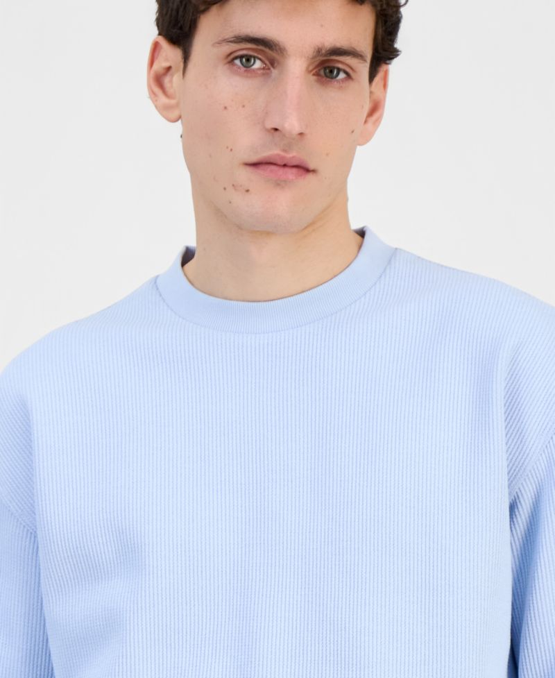 Hugo by Men's Waffled Jersey Long-Sleeve T-Shirt