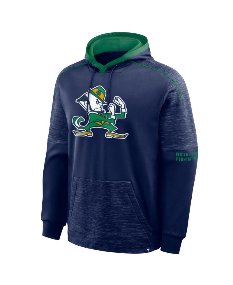 Men's Navy Notre Dame Fighting Irish Quad Defender Pullover Hoodie