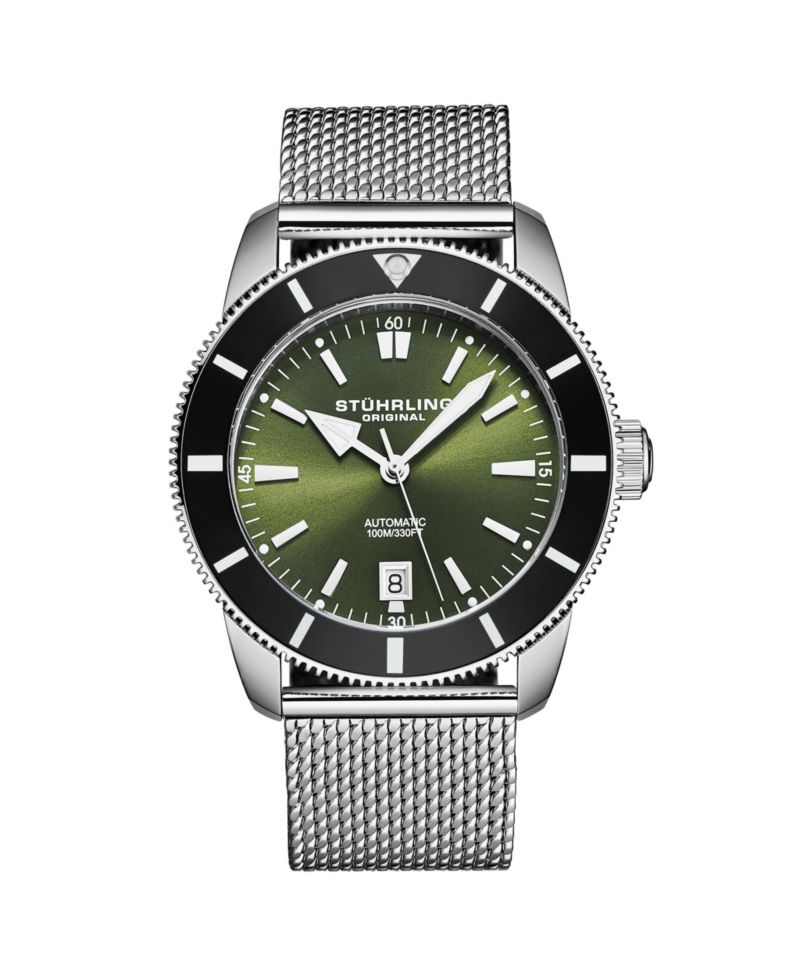 Mens Marinier 4079 Automatic 42 mm Dive Watch with Sunray Dial and Mesh Bracelet