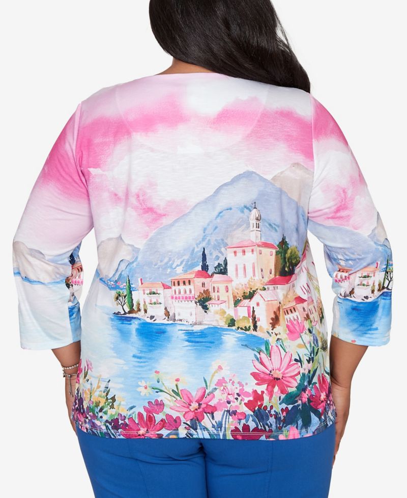 Plus Size The Royal Treatment Embellished Lake Como Scenic Top