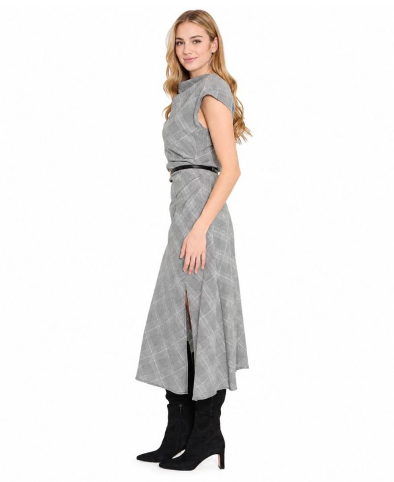 Women's Crewneck Belted Dress