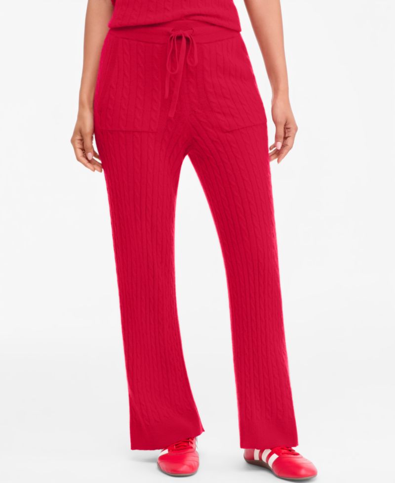 Women's Cable-Knit Wide-Leg Pants