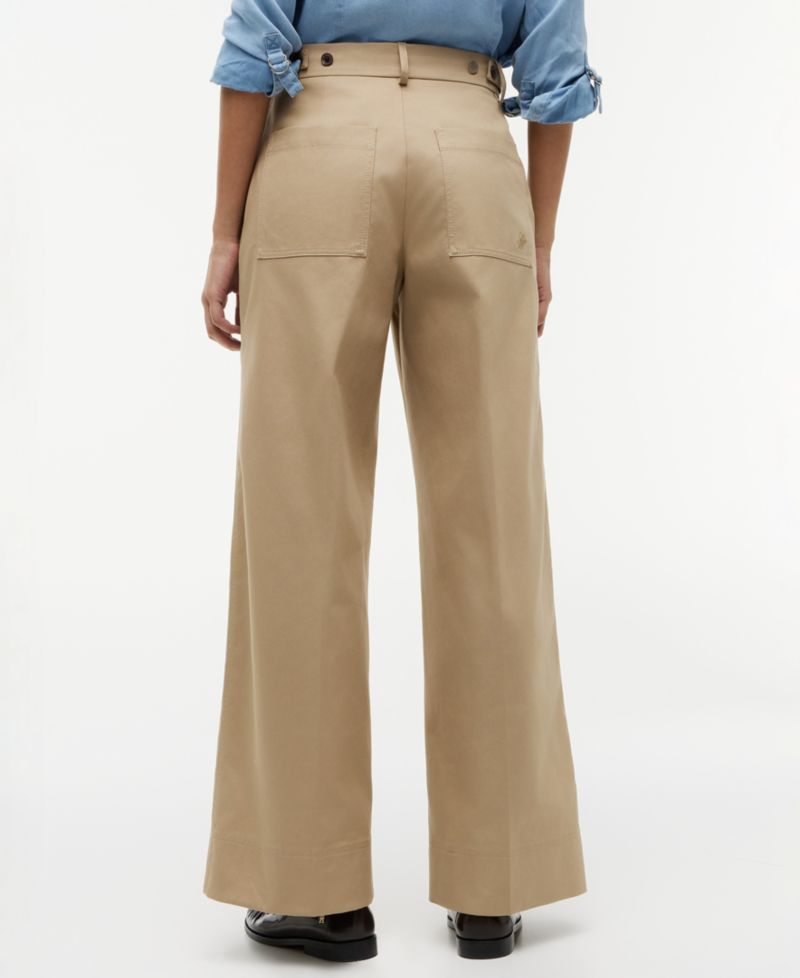 Women's Cotton Wide-Leg Chino Pants