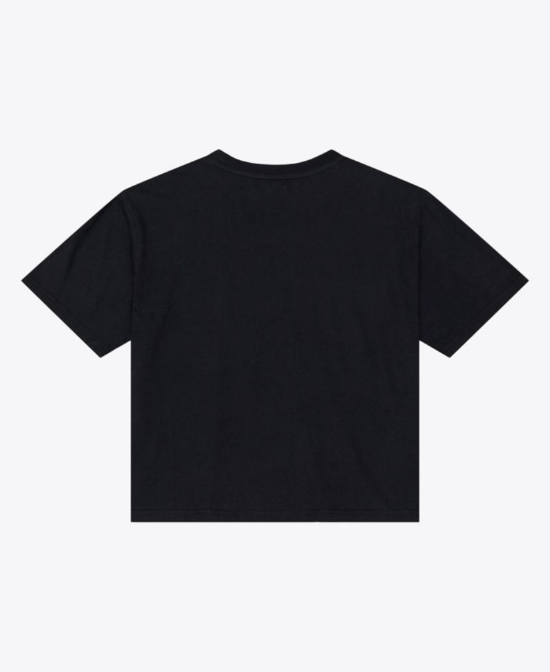 Women's Black Philadelphia Eagles Core Essentials Micro Logo Boxy Crop T-Shirt