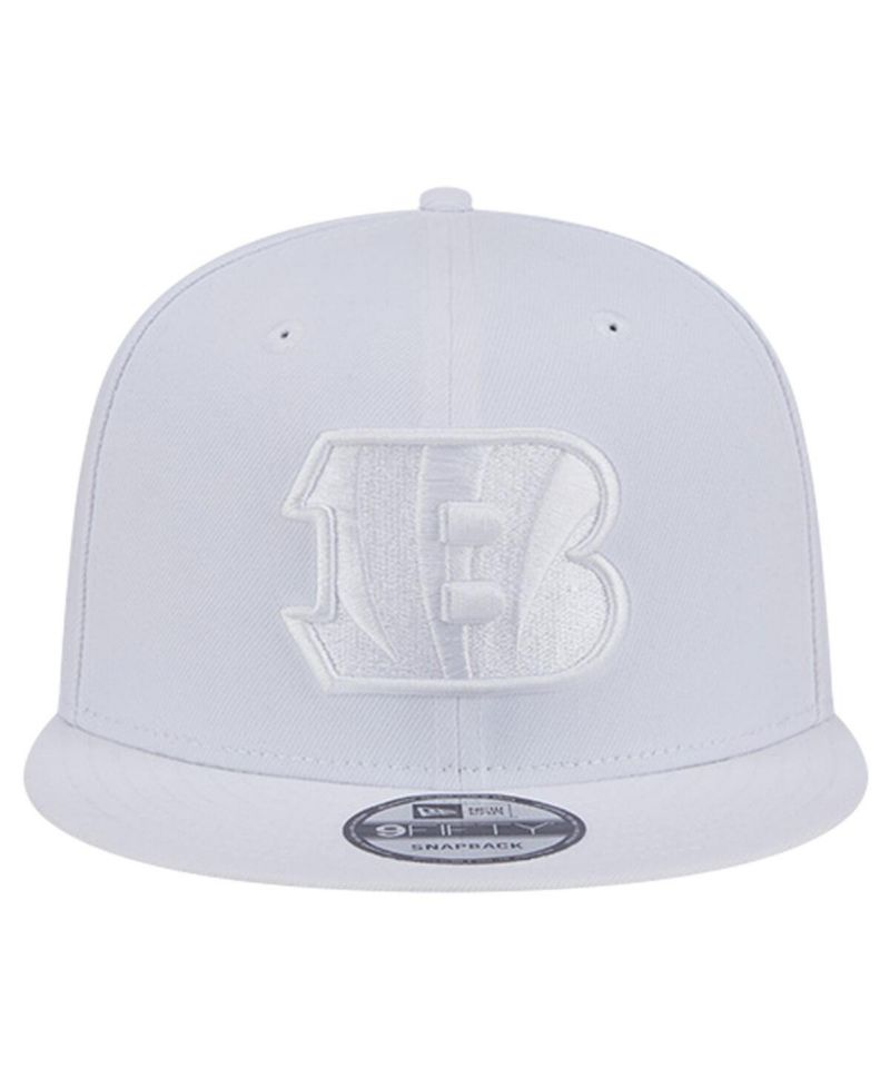 Men's Cincinnati Bengals Main White on White 9Fifty Snapback Hat