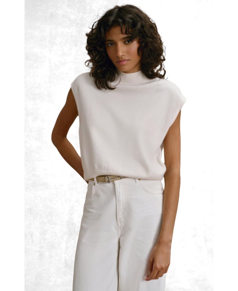Women's Mock Neck Sleeveless Relaxed Top