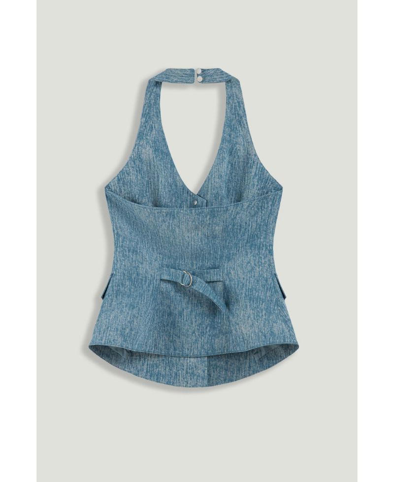 Women's Embellished Halter Neck Bustier Top