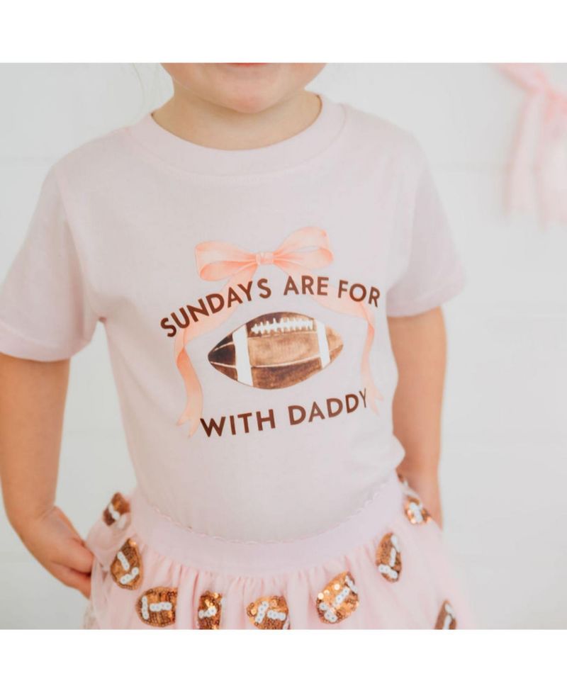 Baby Girls Sundays Are For Football Short Sleeve T-Shirt