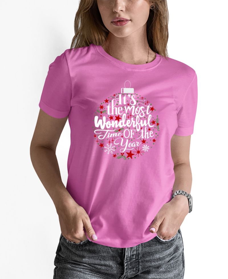 Women's Christmas Ornament Word Art Pullover Top